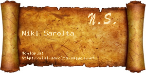 Nikl Sarolta névjegykártya